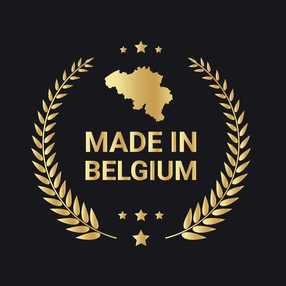 gemacht im Belgien Vektor Logo. Belgien Flagge Logo