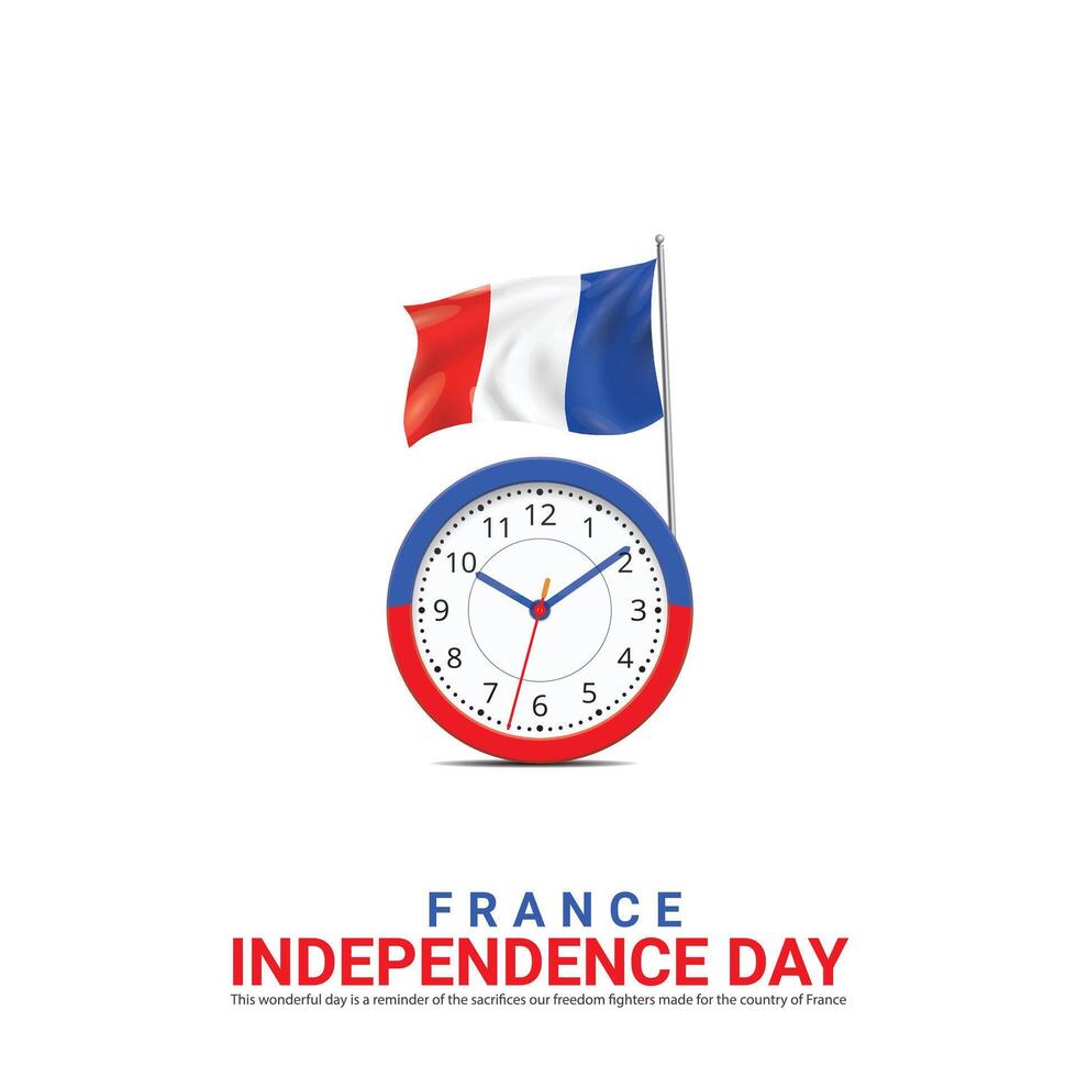 Unabhängigkeit Tag von Frankreich. Unabhängigkeit Tag kreativ Design zum Sozial Medien Post vektor