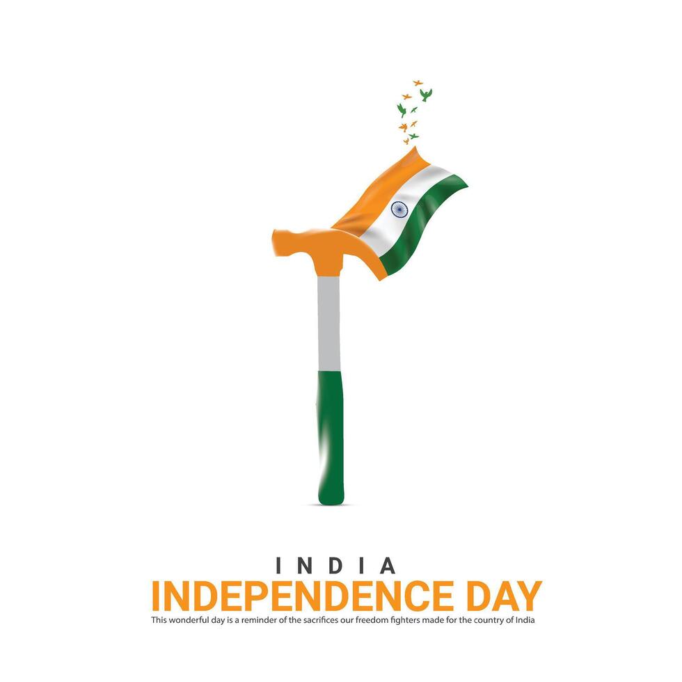 oberoende dag av Indien. oberoende dag kreativ design för social media posta vektor