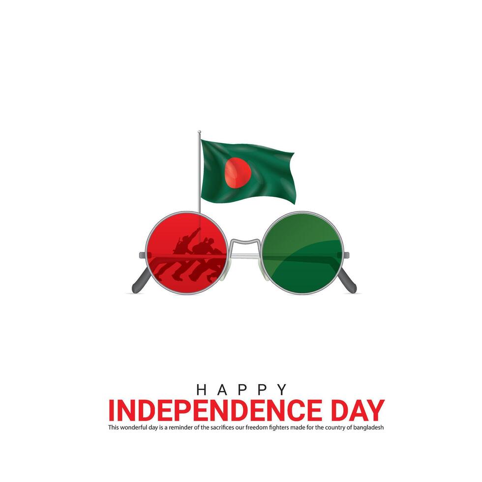 Unabhängigkeit Tag von Bangladesch. Unabhängigkeit Tag kreativ Design zum Sozial Medien Post. vektor