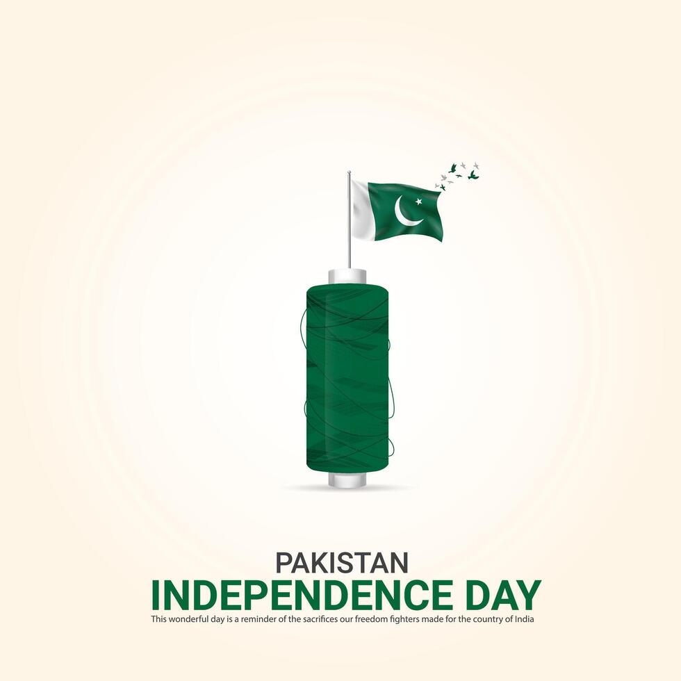 vektor oberoende dag av pakistan design, kreativ annonser, 3d illustration