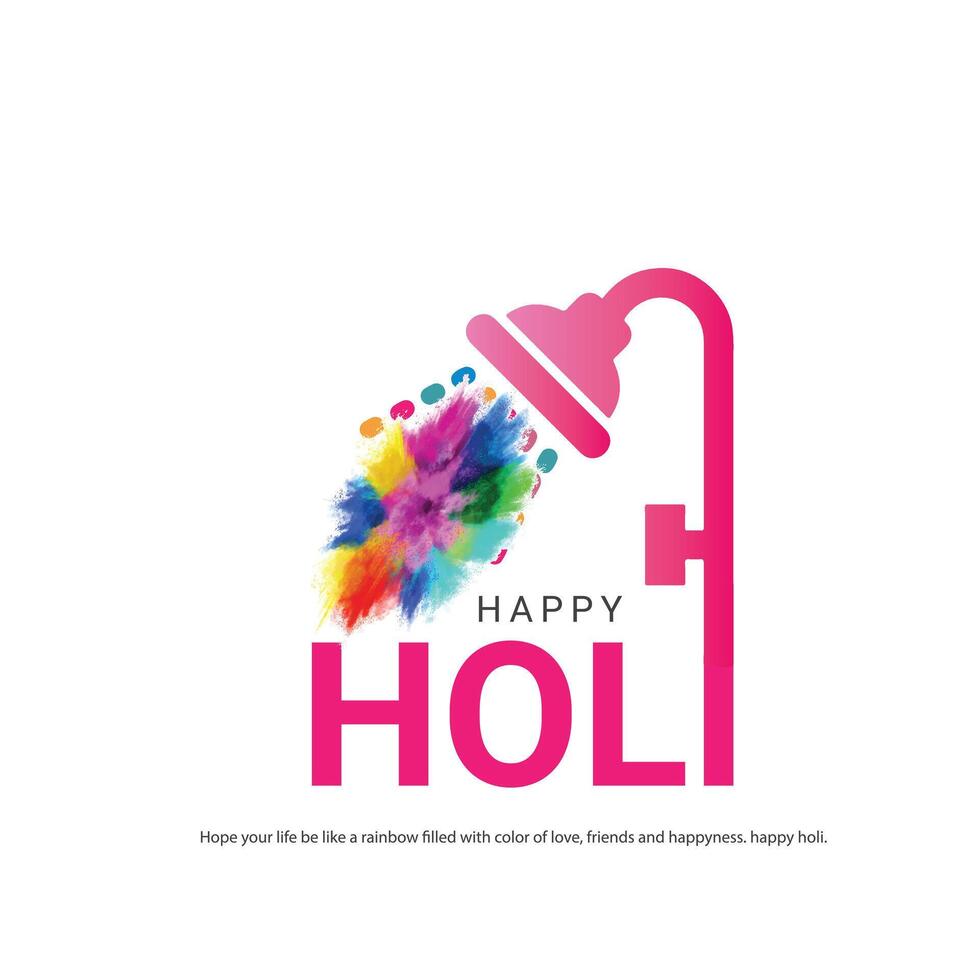Lycklig hej, färgrik explosion för holi festival affisch baner, kreativ annonser, 3d illustration vektor