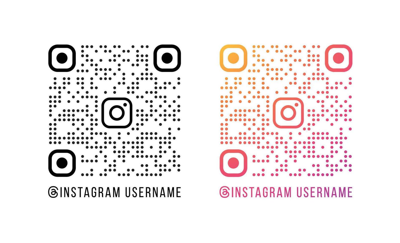 illustration av Instagram qr koda med logotyp vektor