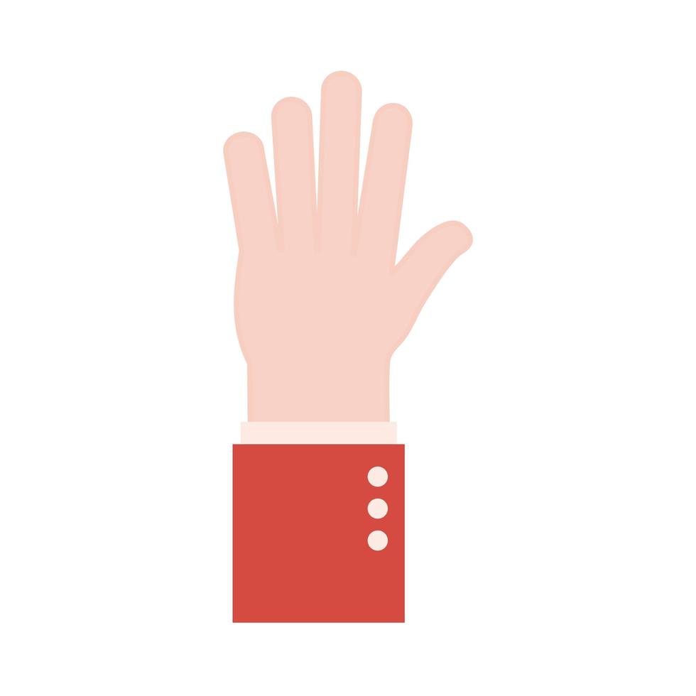 high five hand teckenspråk platt stilikon vektor design