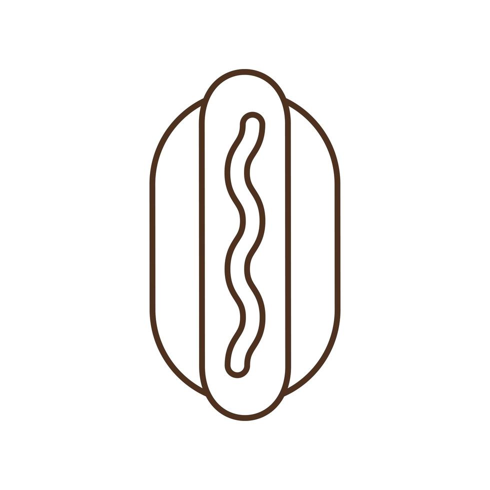 Hot-Dog-Linienstil-Symbol-Vektor-Design vektor