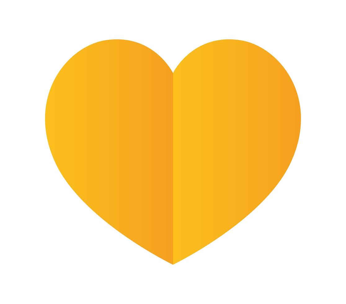 gelbe Silhouette mit einem Herzen vektor
