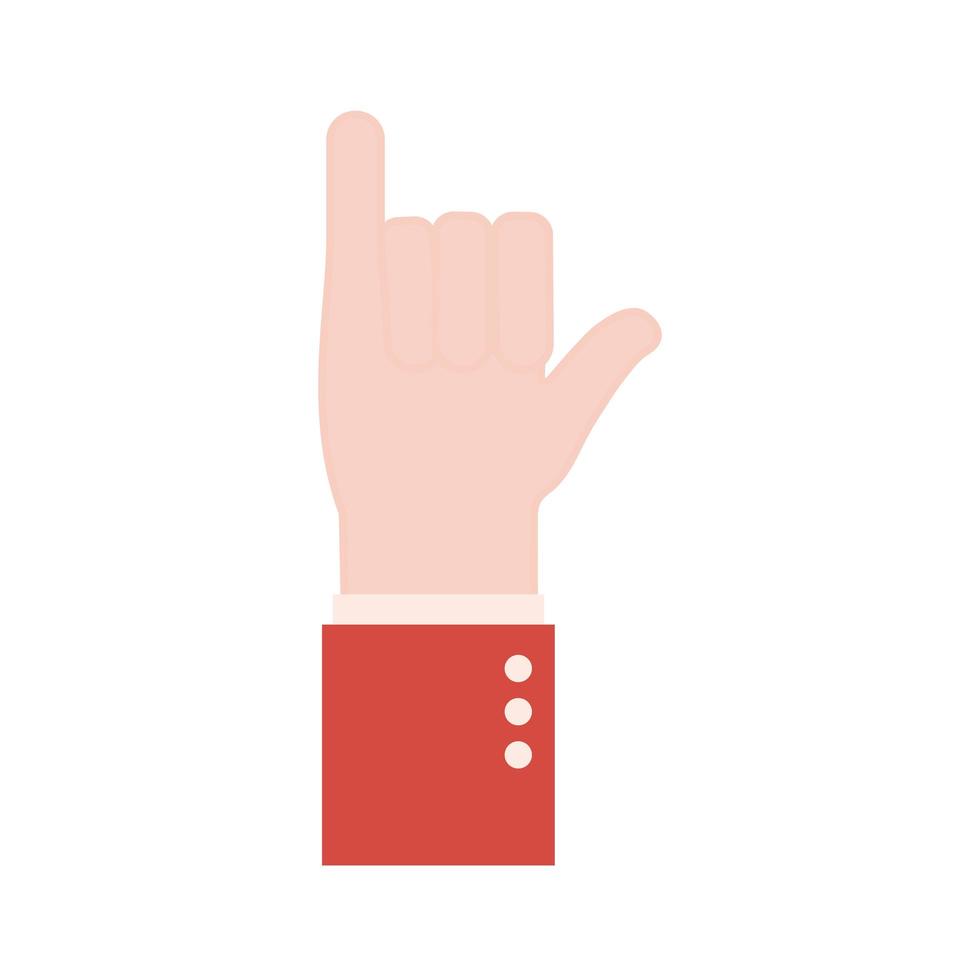 Ich Hand Gebärdensprache Flat Style Icon Vector Design