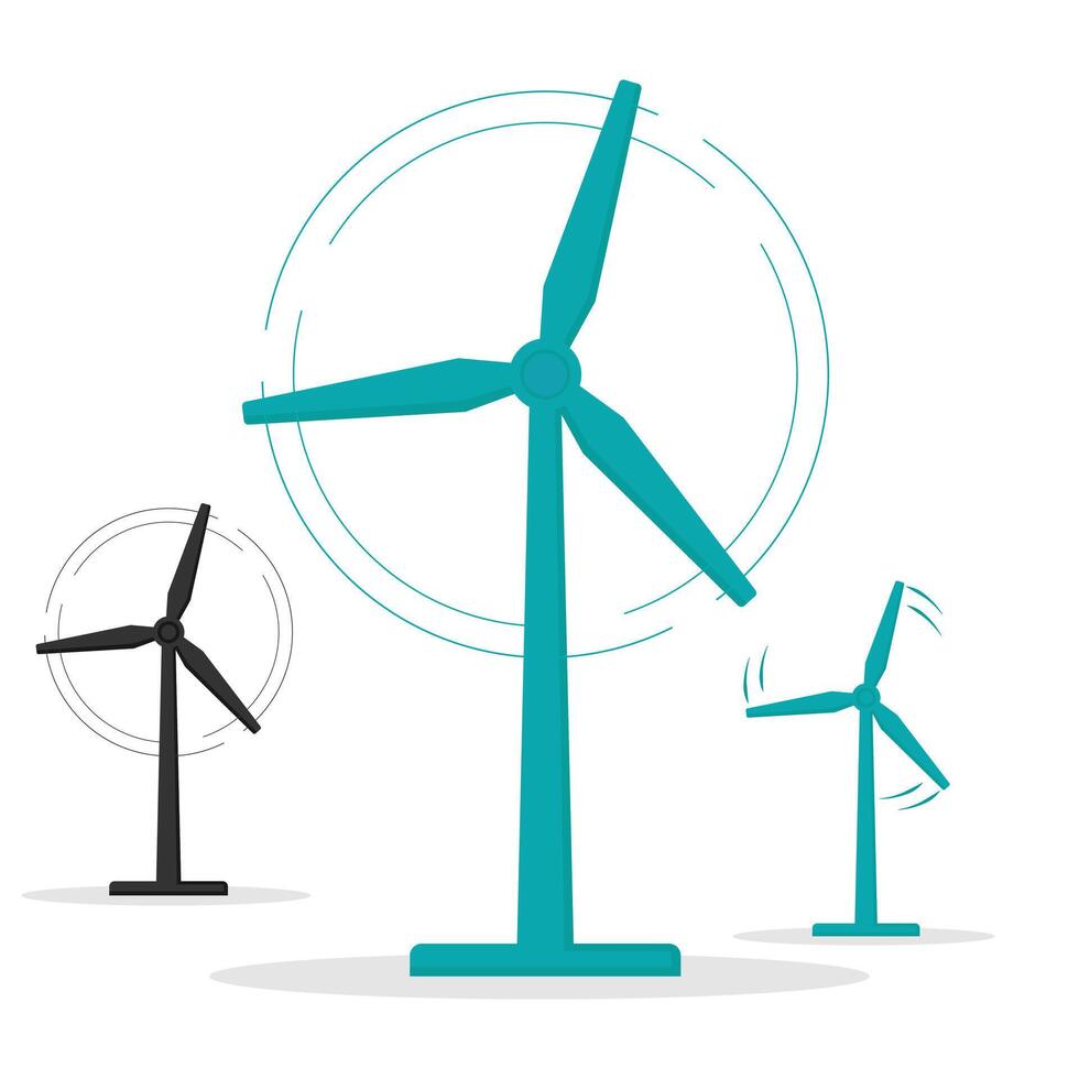 Wind Turbine Symbol. Windmühle Silhouette. einfach Symbol vektor