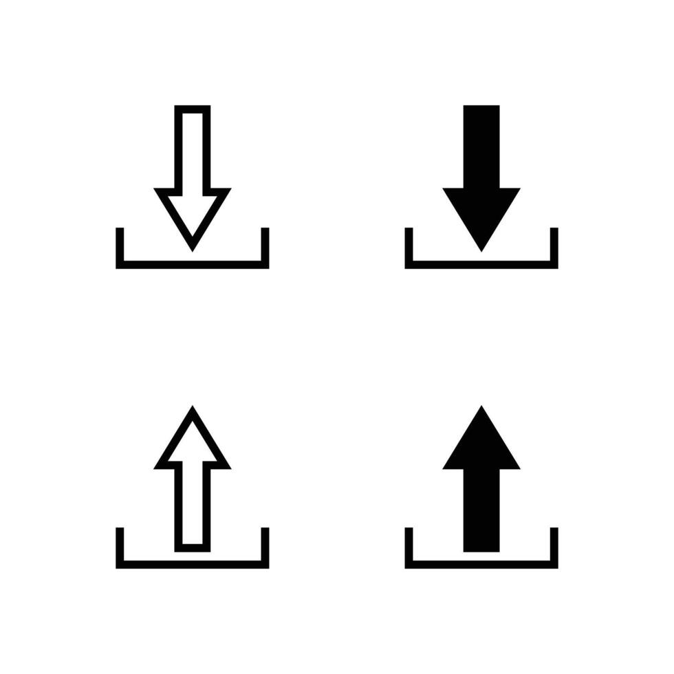 uppsättning av ikon ladda ner och ladda upp vektor mall