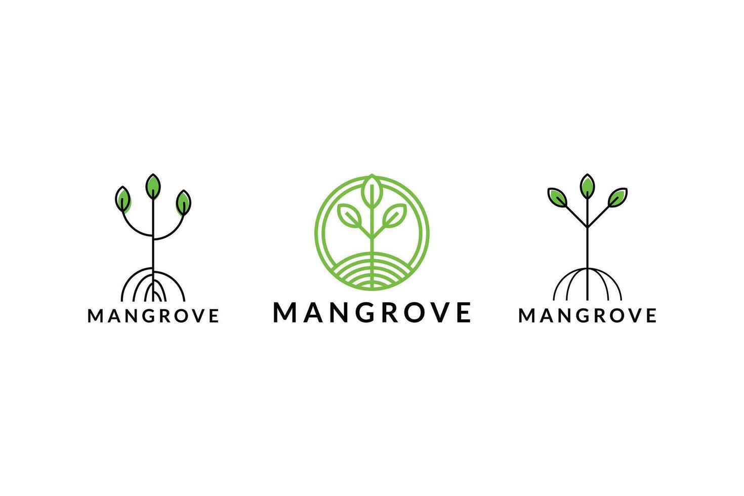 einstellen von Mangrove Logo Design kreativ Idee vektor