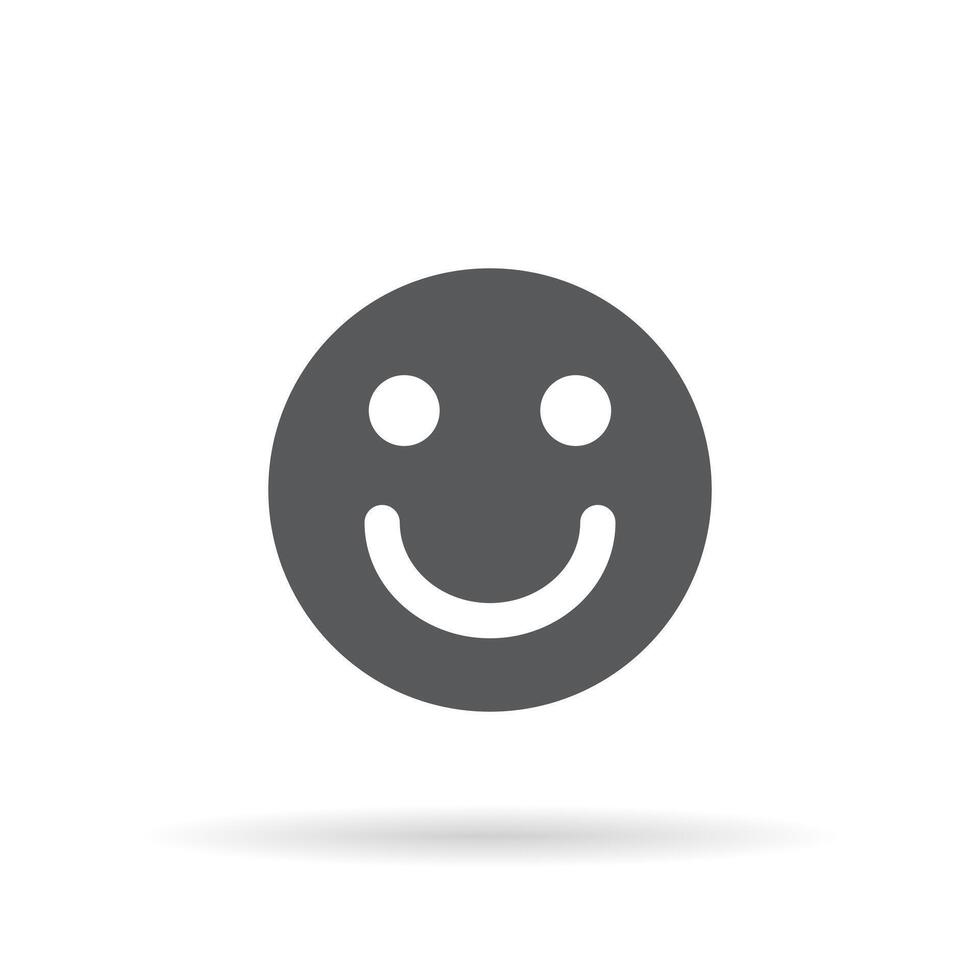 Lächeln Gesicht Emoticon Symbol Vektor isoliert auf Weiß Hintergrund. glücklich Charakter Zeichen Symbol