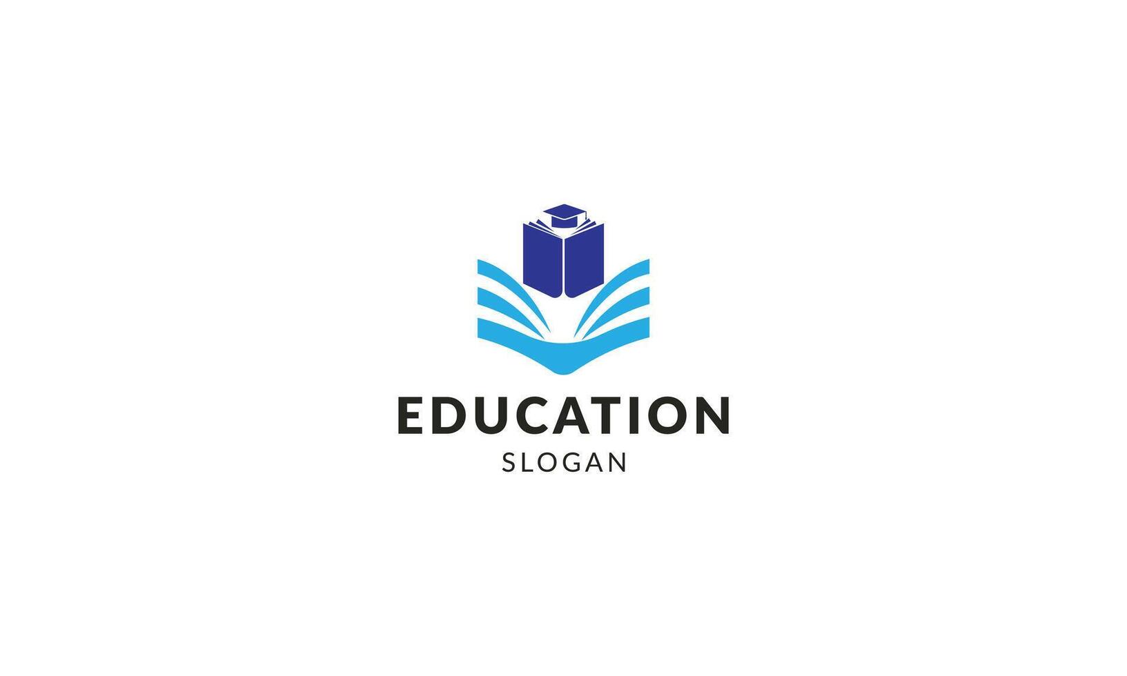 utbildning logotyp mall illustration av böcker och gradering keps abstrakt vektor design