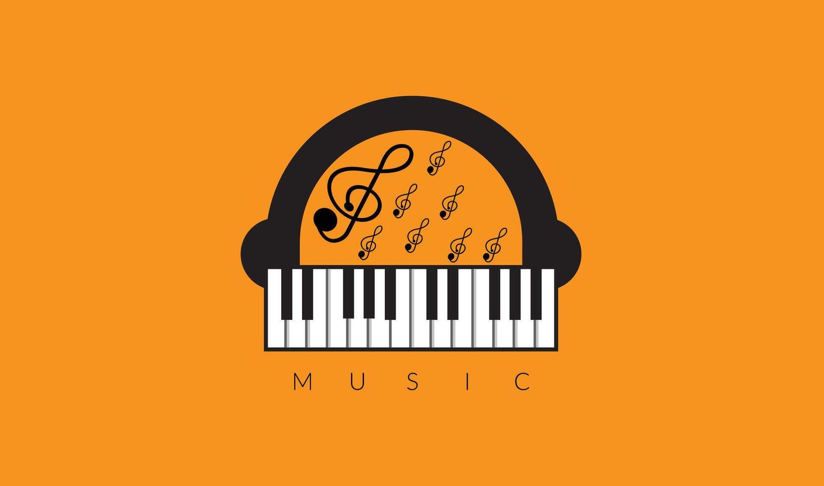piano nycklar vektor platt svart och gul logotyp emblem, piano tangentbord affisch, musik lektion symbol isolerat på grå anteckningar bakgrund