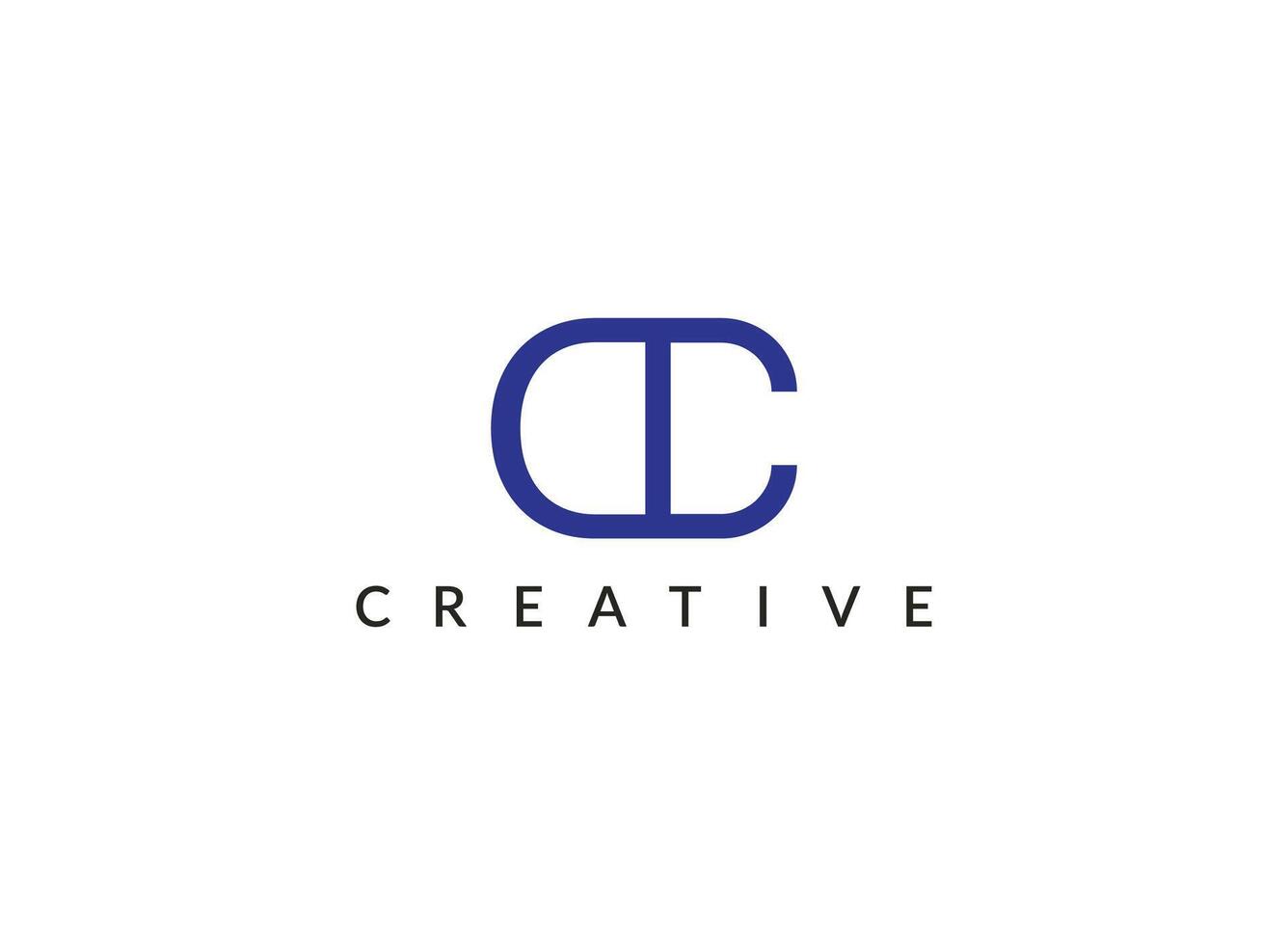första brev dc linje logotyp isolerat på dubbel- bakgrund. användbar för företag och branding logotyper. platt vektor logotyp design mall element.