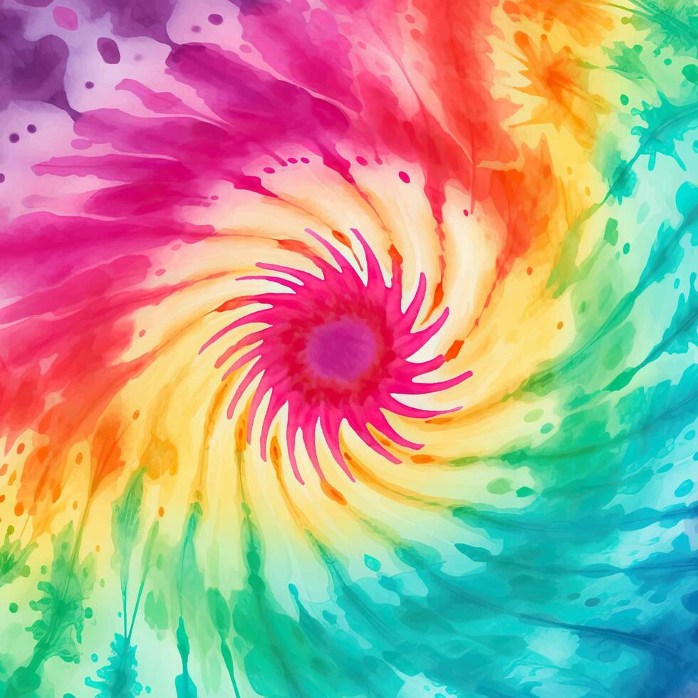 abstrakt Strudel Krawatte Farbstoff Muster im Regenbogen Farben vektor
