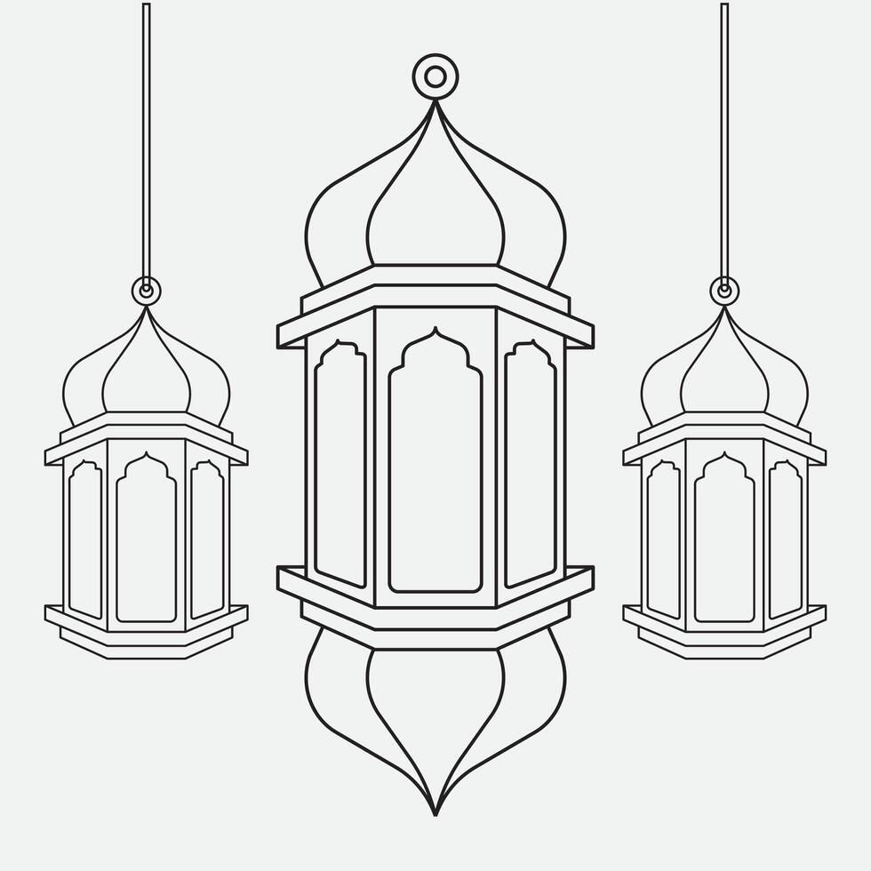 Linie islamisch Laterne Illustration Design vektor