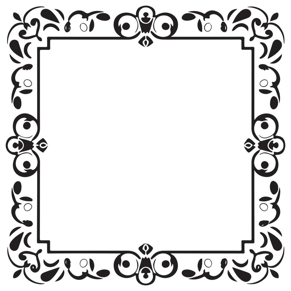 rektangulär ram med dekorativ hörn. design gräns linje svart på vit bakgrund. vektor