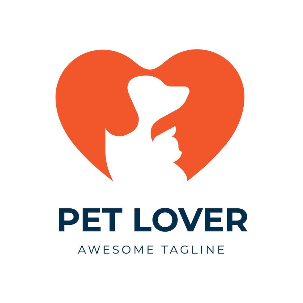 enkel sällskapsdjur älskare logotyp design vektor