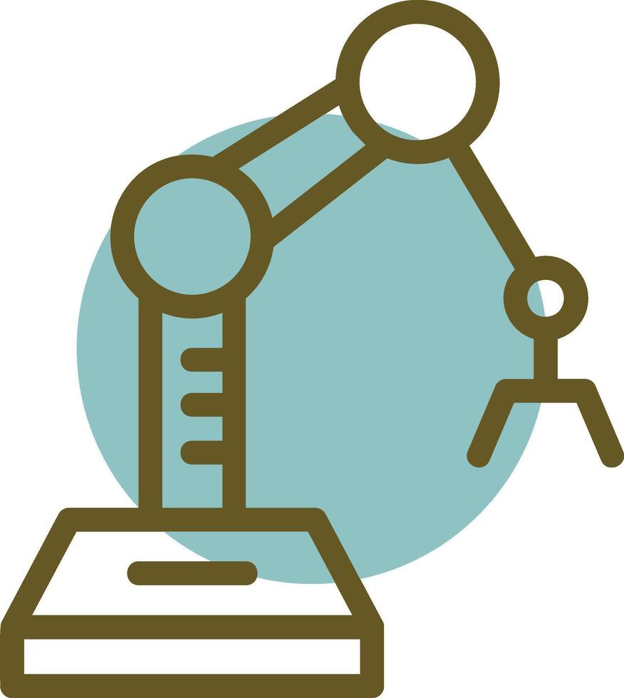 industri robot ärm linjär cirkel ikon vektor