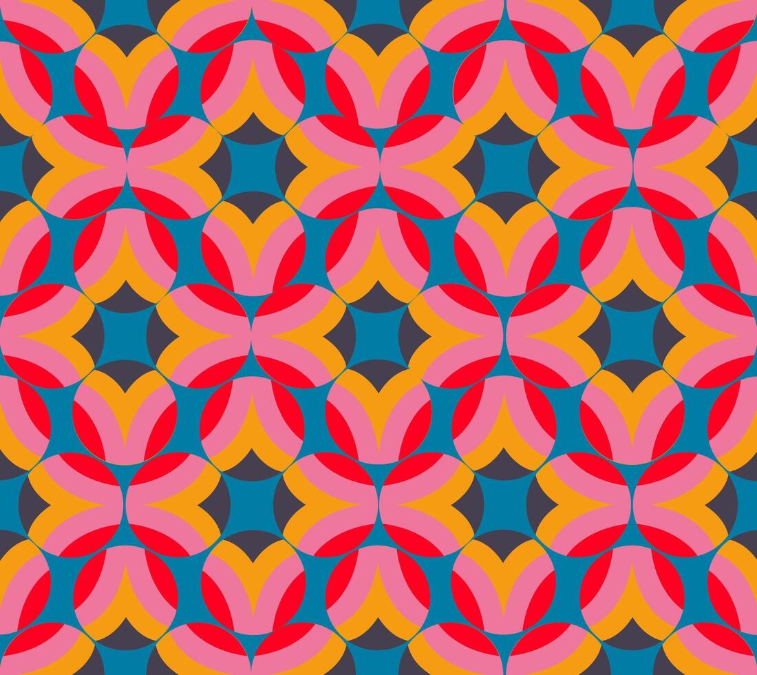 bunt geometrisch Mosaik nahtlos Muster Illustration mit kreativ abstrakt Formen vektor