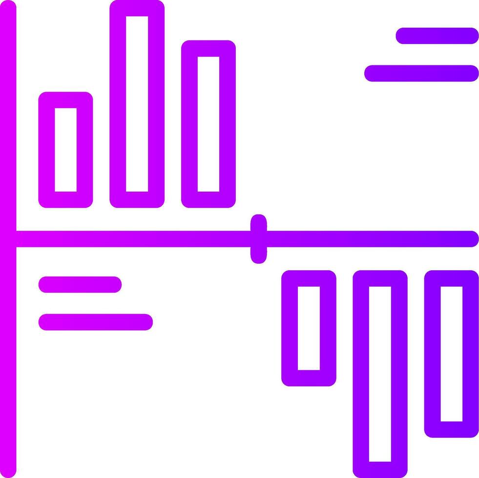 gantt Diagram linjär lutning ikon vektor