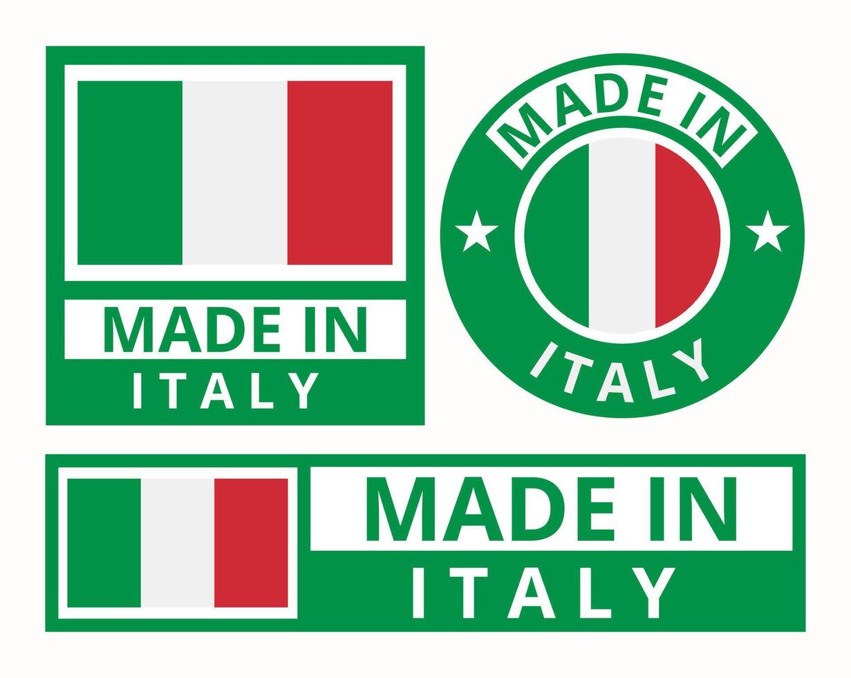 Vektor einstellen gemacht im Italien Design Produkt Etiketten Geschäft Symbole Illustration