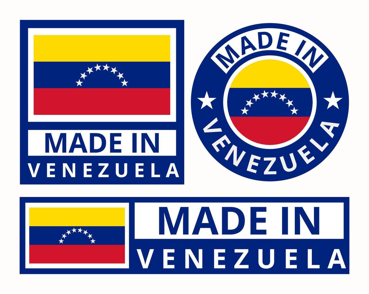 Vektor einstellen gemacht im Venezuela Design Produkt Etiketten Geschäft Symbole Illustration