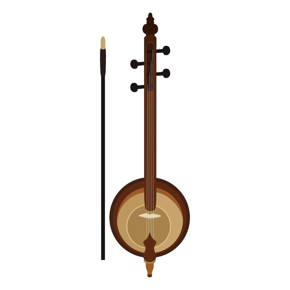 Vektor Kamantsche Arabisch persisch traditionell Gitarre Musik- Instrument Symbol Illustration