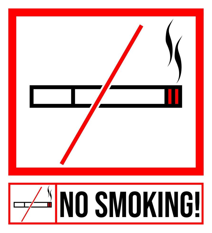 Vektor modern Nein Rauchen Zeichen Etiketten einfach Design Illustration