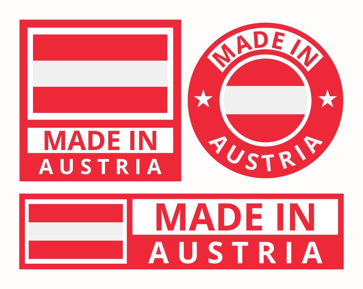 Vektor einstellen gemacht im Österreich Design Produkt Etiketten Geschäft Symbole Illustration