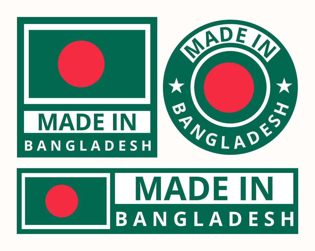 Vektor einstellen gemacht im Bangladesch Design Produkt Etiketten Geschäft Symbole Illustration