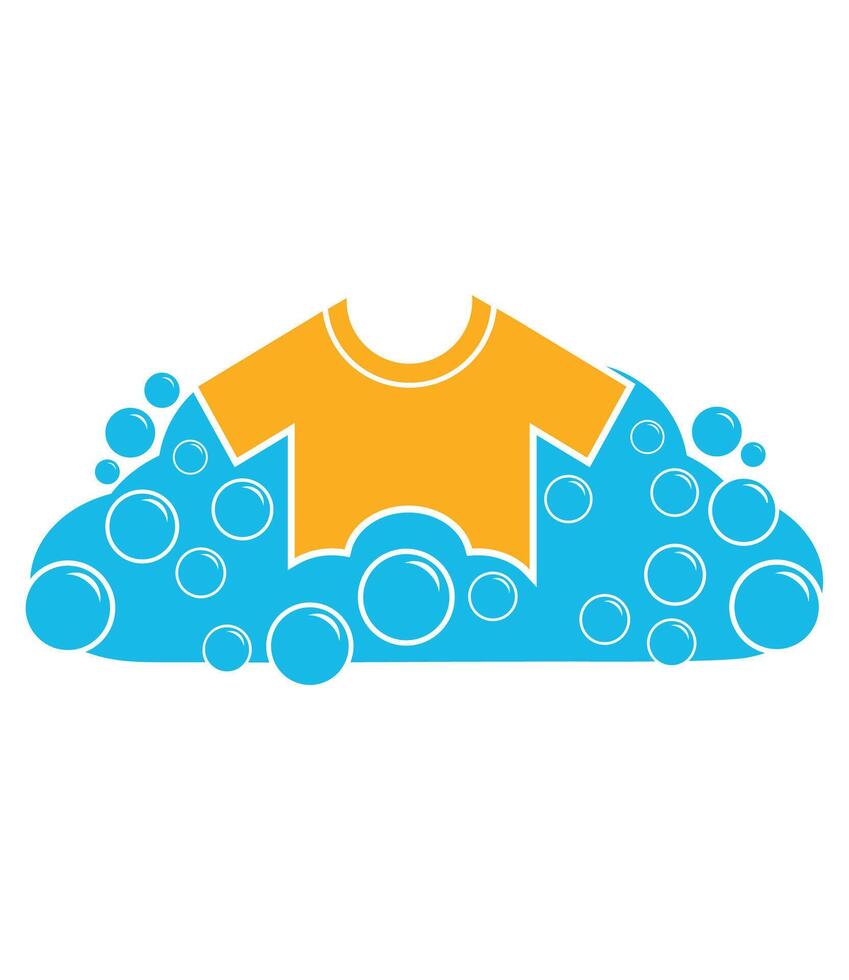 Wäsche Blase Symbol Design Reinigung Bedienung Logo Vektor Illustration