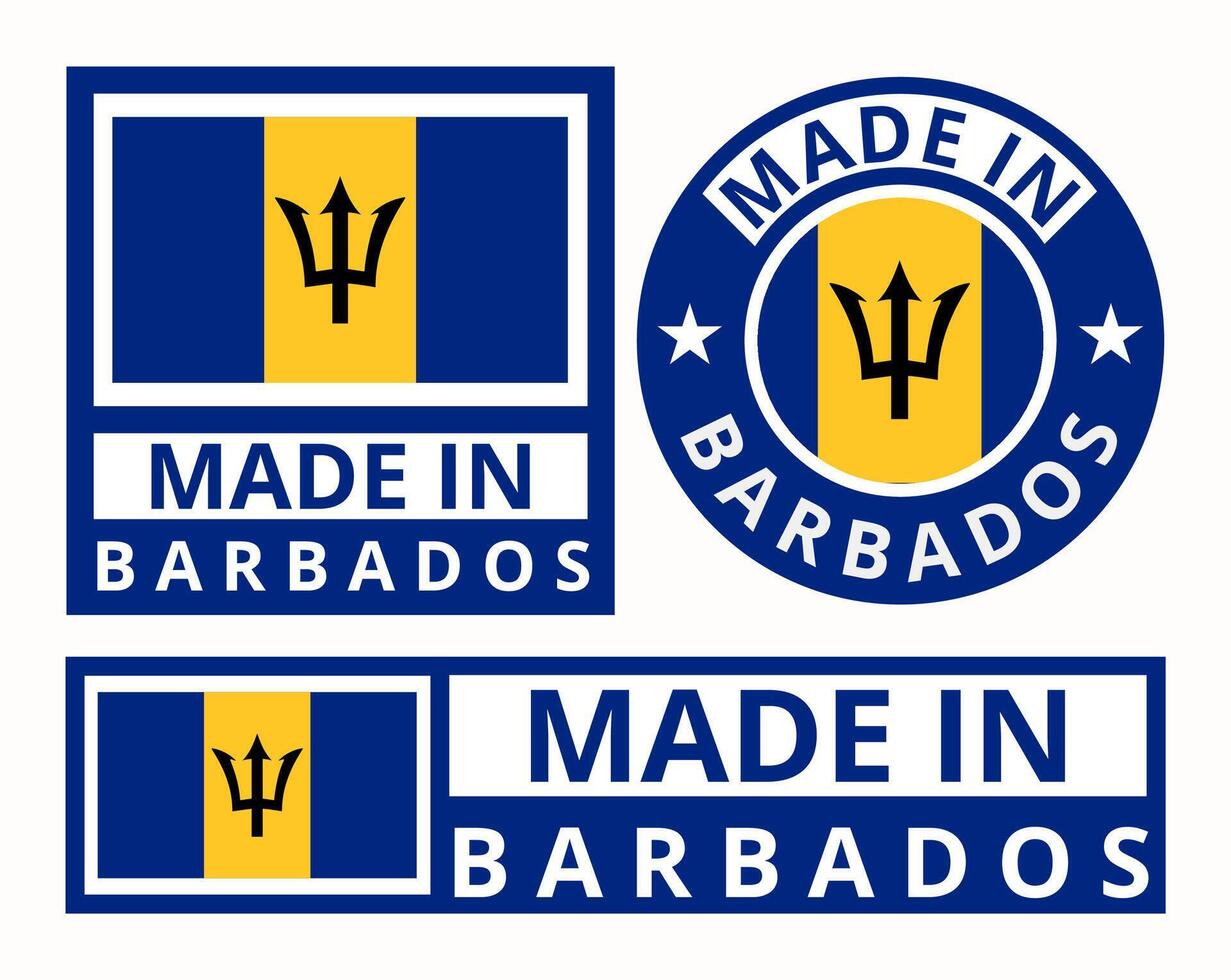 Vektor einstellen gemacht im Barbados Design Produkt Etiketten Geschäft Symbole Illustration