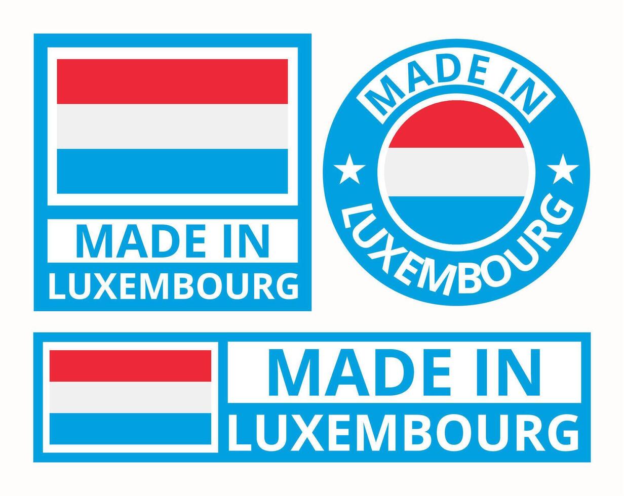Vektor einstellen gemacht im Luxemburg Design Produkt Etiketten Geschäft Symbole Illustration