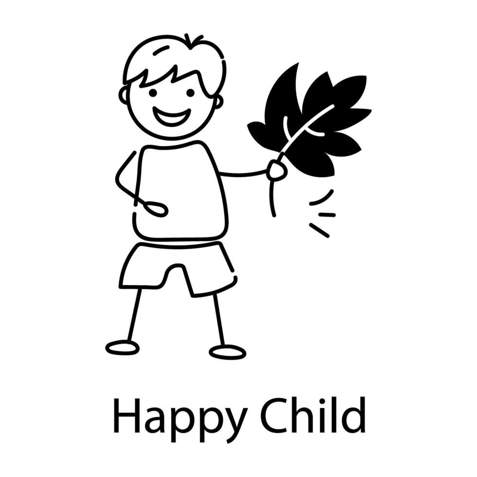 modisch glücklich Kind vektor