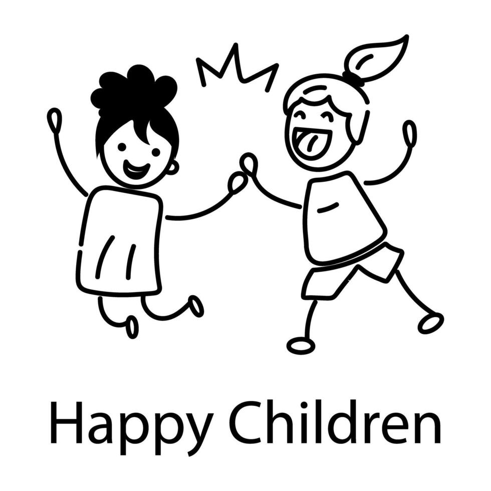 trendig Lycklig barn vektor