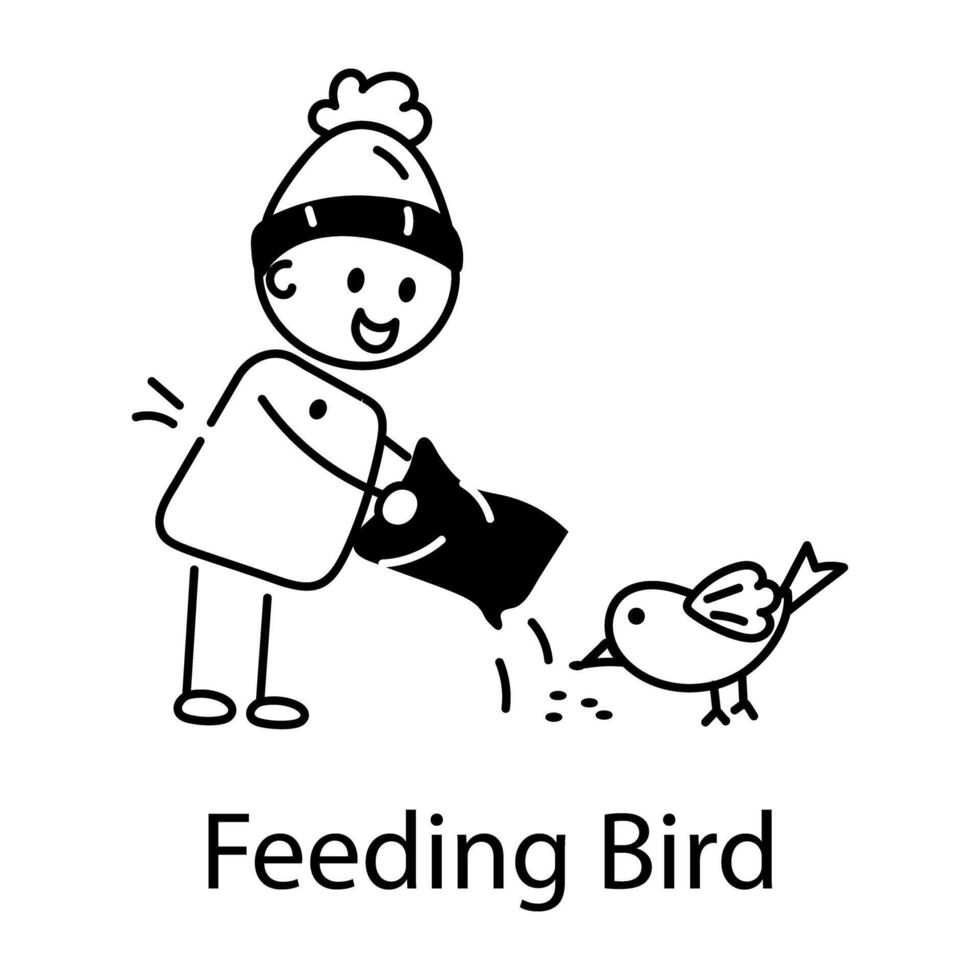 modisch Fütterung Vogel vektor
