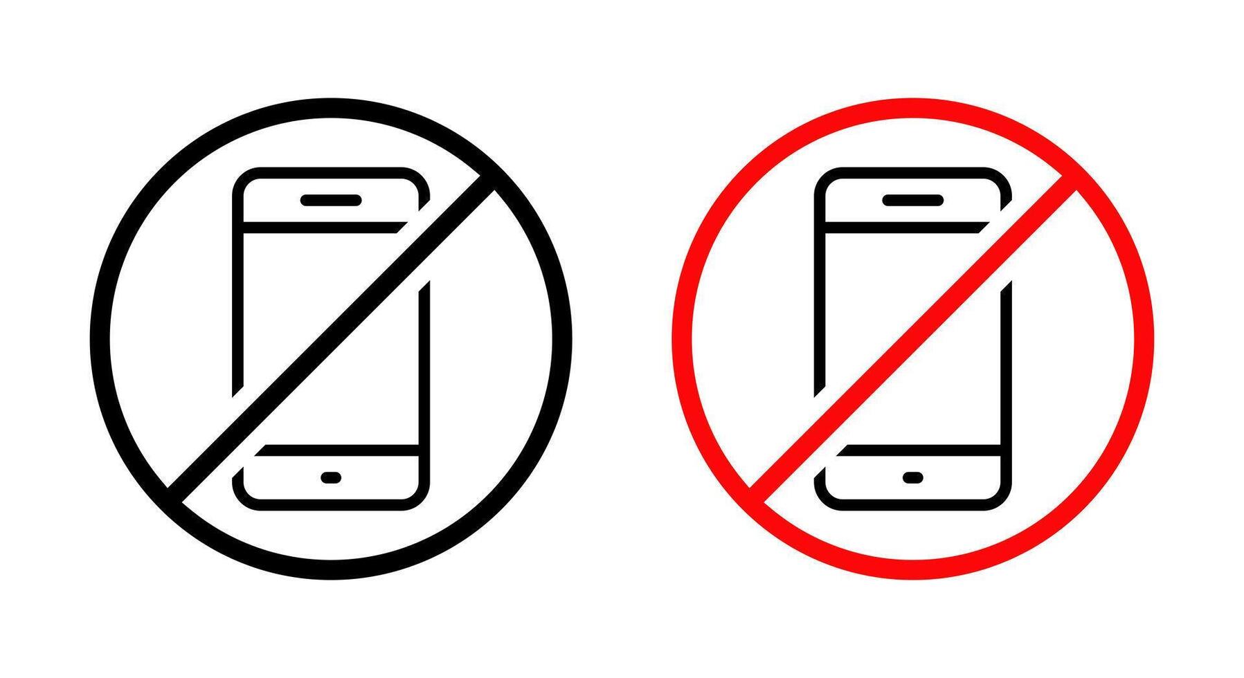 Nein Smartphone Bereich Zeichen Symbol. Wende aus Handy Symbol. Handy, Mobiltelefon Telefon Sperre Vektor