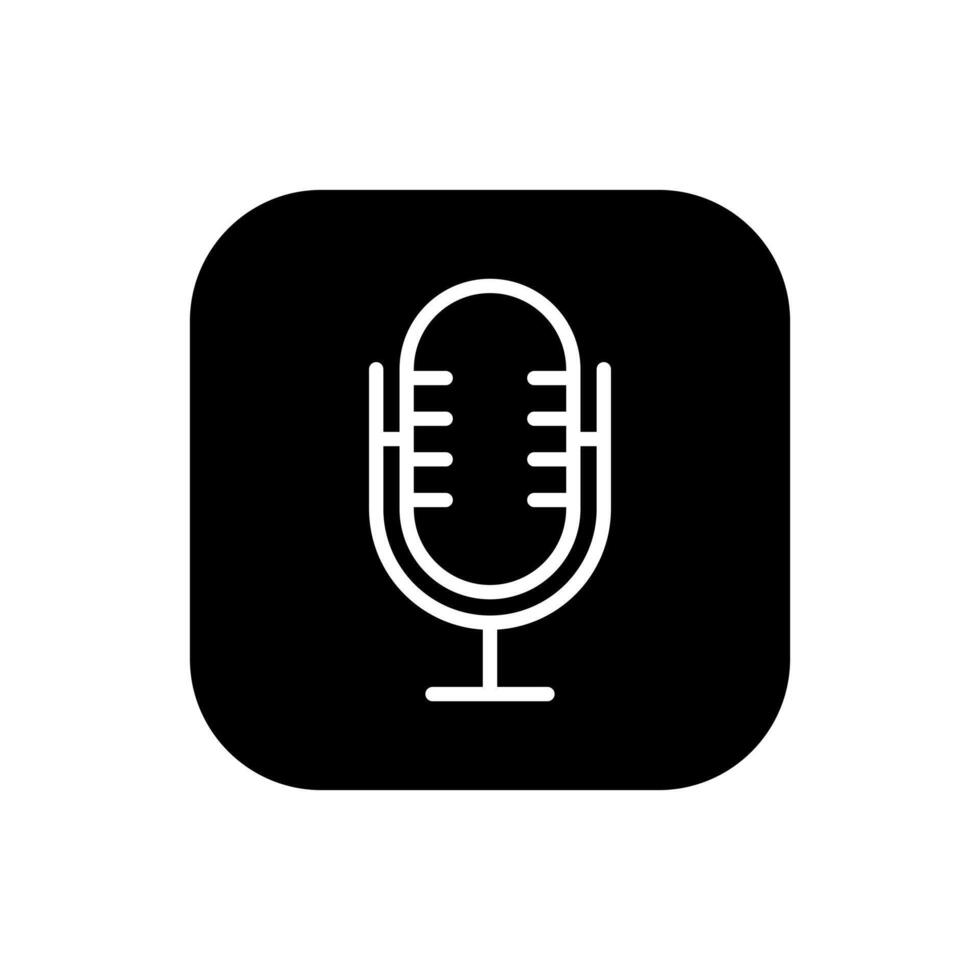Mikrofon, Podcast Linie Symbol Vektor auf Platz Hintergrund