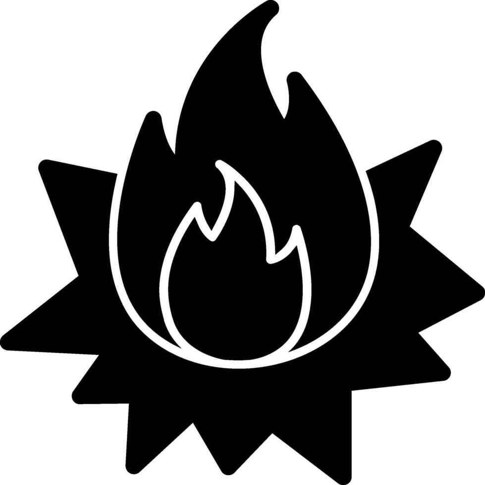 Flamme platzen Glyphe Symbol vektor