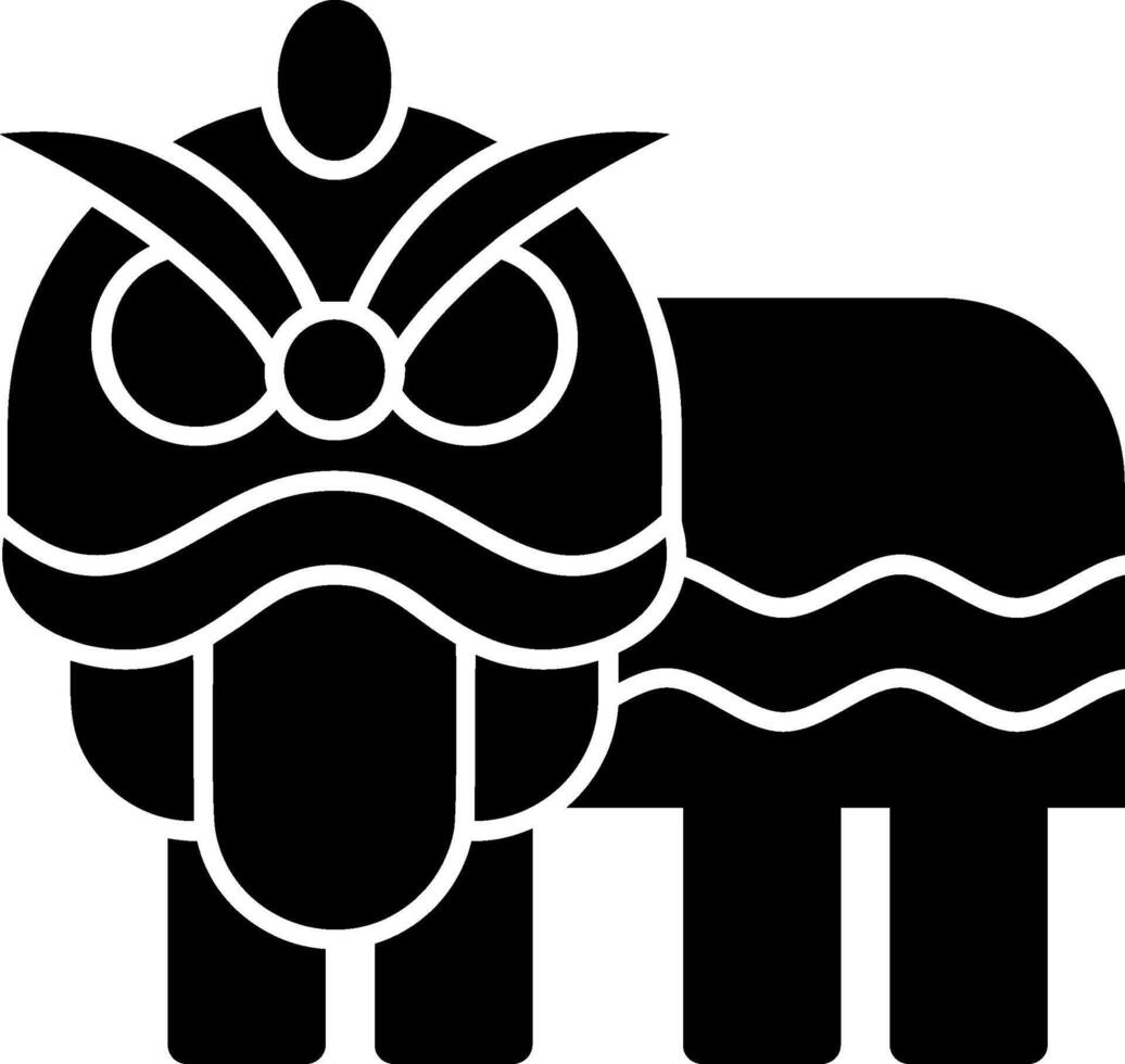 Löwe tanzen Glyphe Symbol vektor