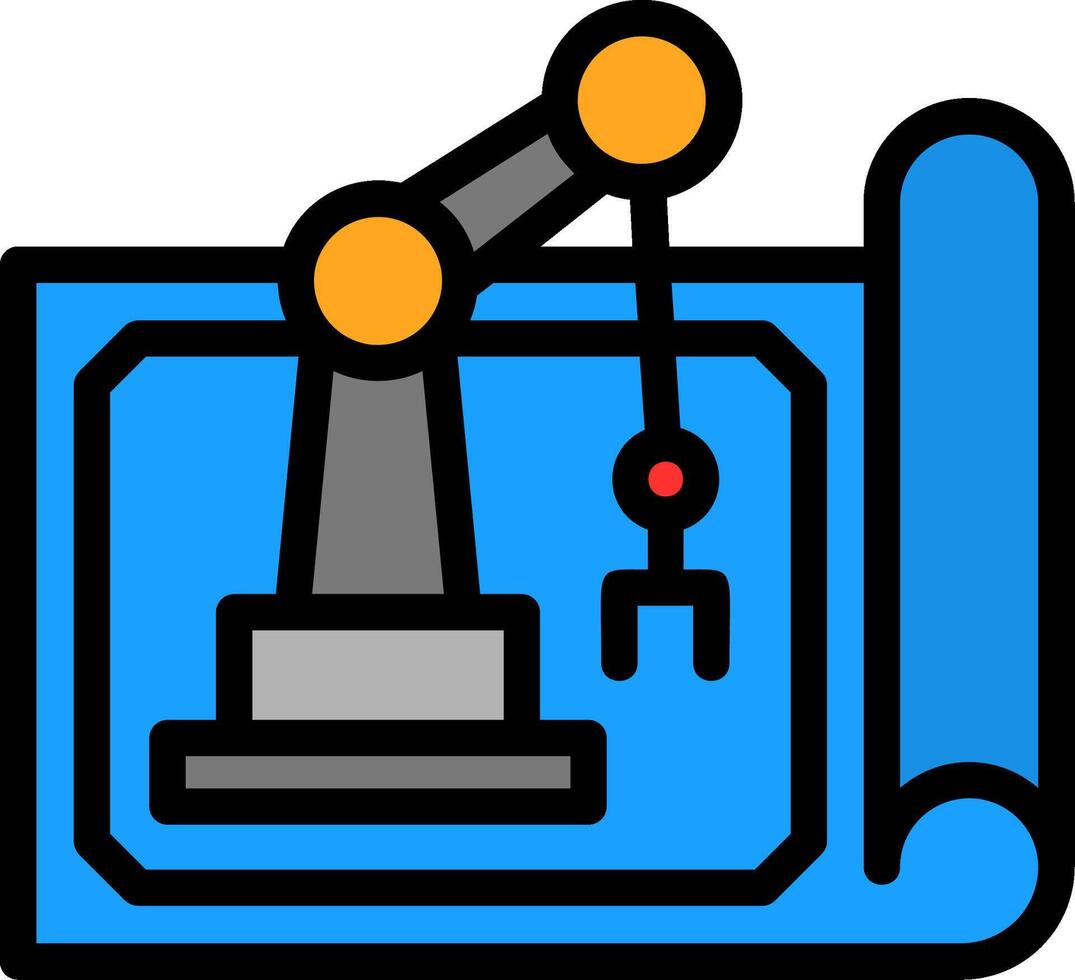 robot plan linje fylld vektor