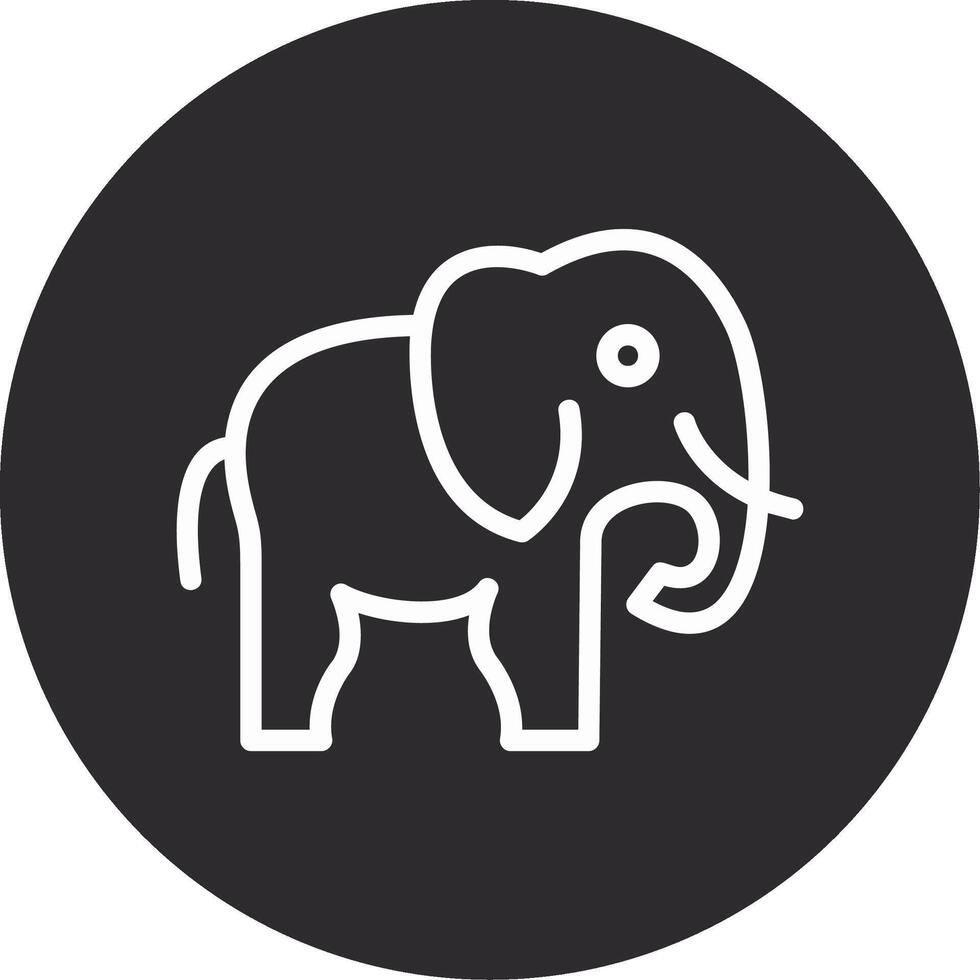 elefant omvänd ikon vektor
