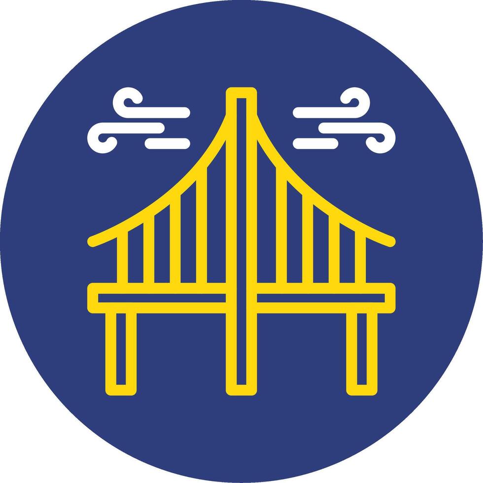 Brücke Dual Linie Kreis Symbol vektor