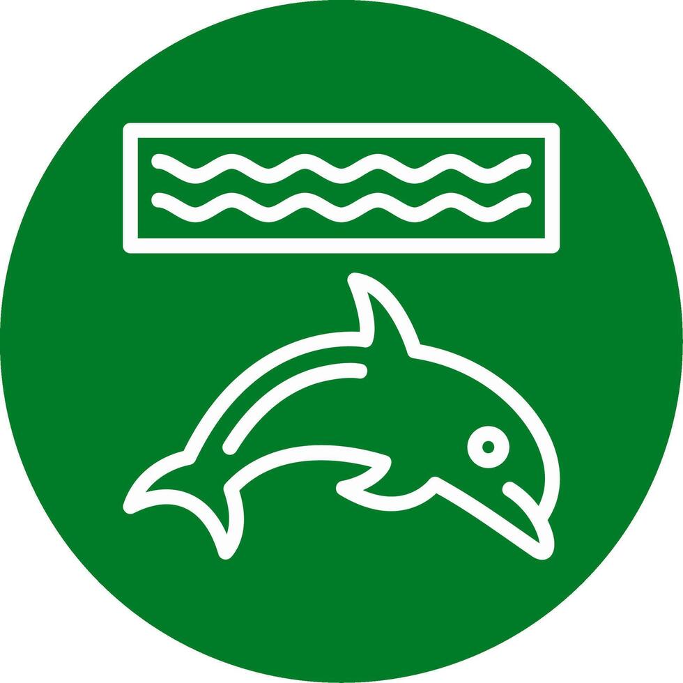 Delfin Gliederung Kreis Symbol vektor