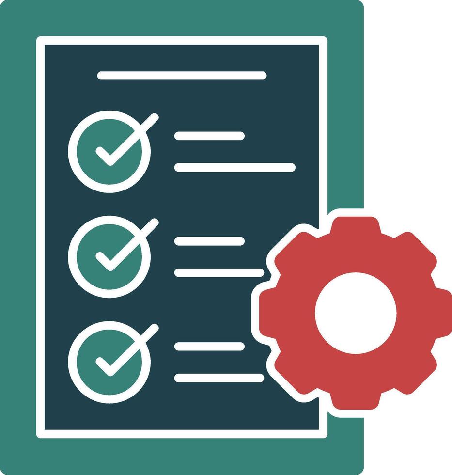 Instandhaltung Checkliste Glyphe multi Farbe Symbol vektor