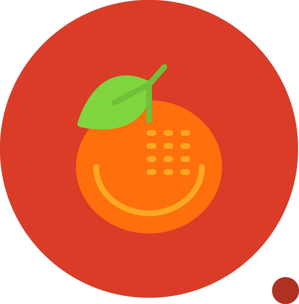 mandarin orange platt skugga ikon vektor