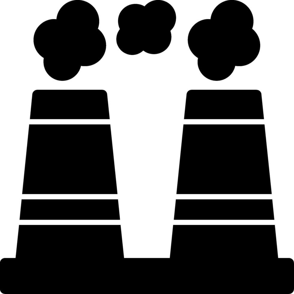 Fabrik Kamin Glyphe Symbol vektor