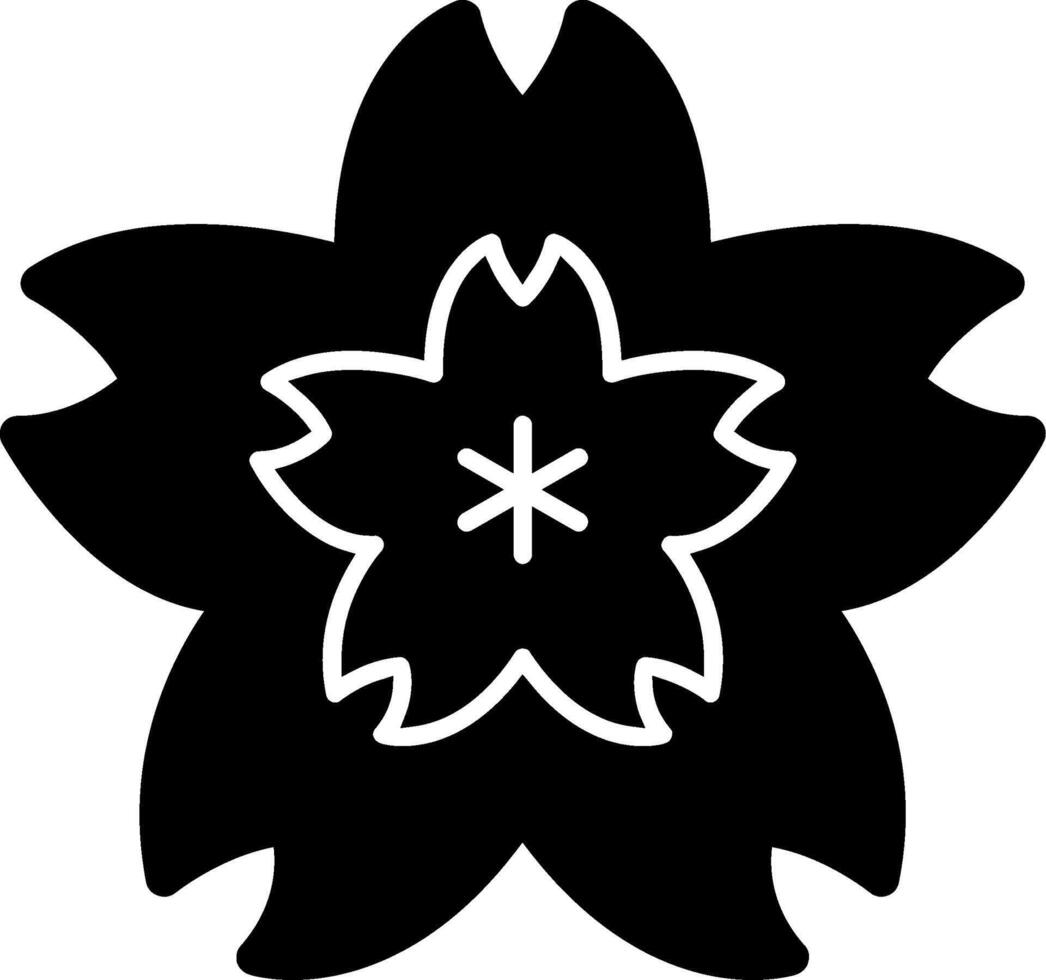 körsbär blomma glyf ikon vektor
