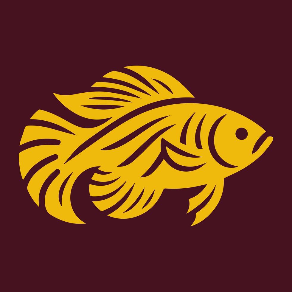 illustration vektor konst av gyllene fisk illustration mönster. perfekt för logotyp design.